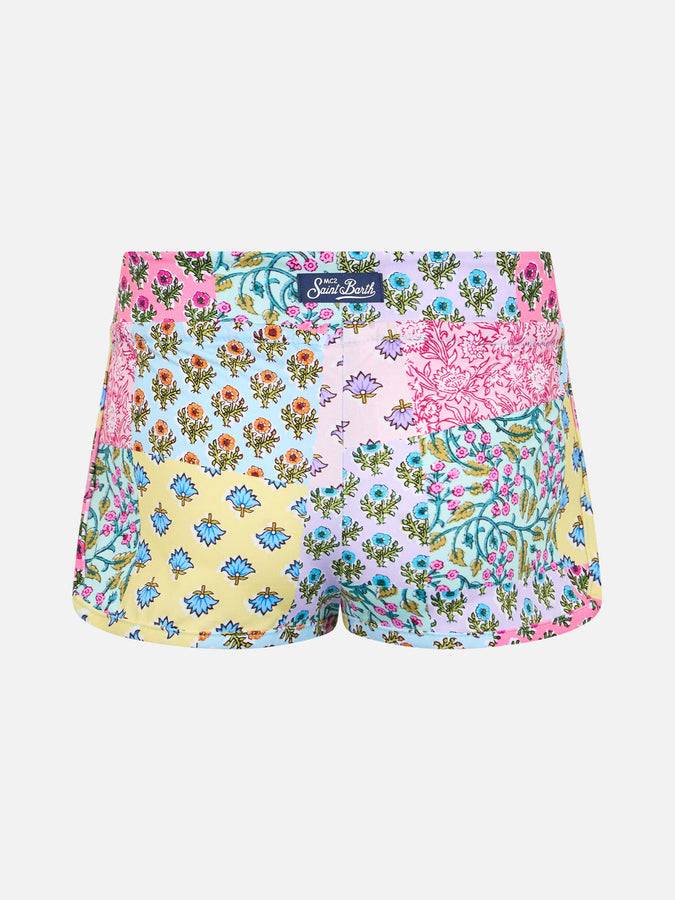 Mc2 Saint Barth Pantaloncini Da Spiaggia Da Bambina Coco Con Stampa Fiori