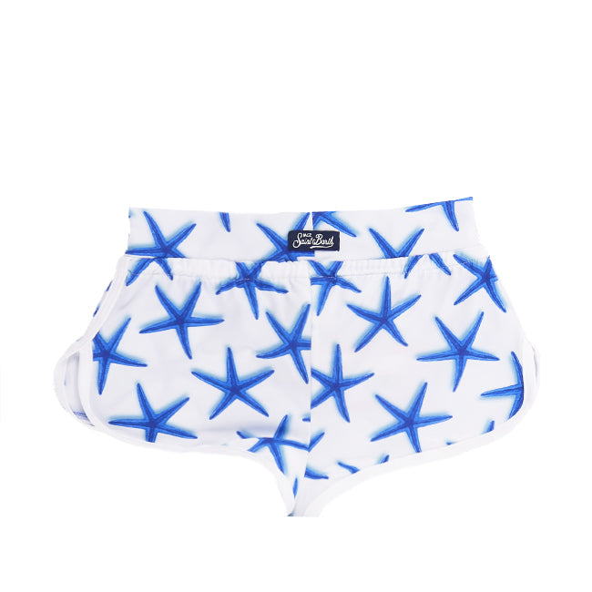 Mc2 Saint Barth Pantaloncini Da Spiaggia Da Bambina Stampa Stelle Marine Azzurre