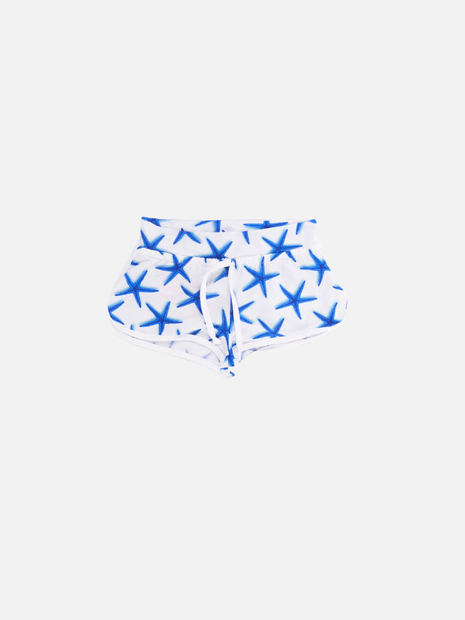 Mc2 Saint Barth Pantaloncini da spiaggia da bambina stampa stelle marine azzurre