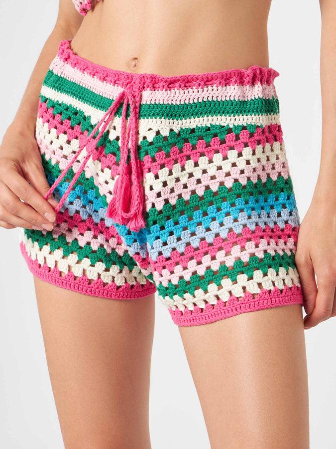 Mc2 Saint Barth Pantaloncini Multicolore All'uncinetto
