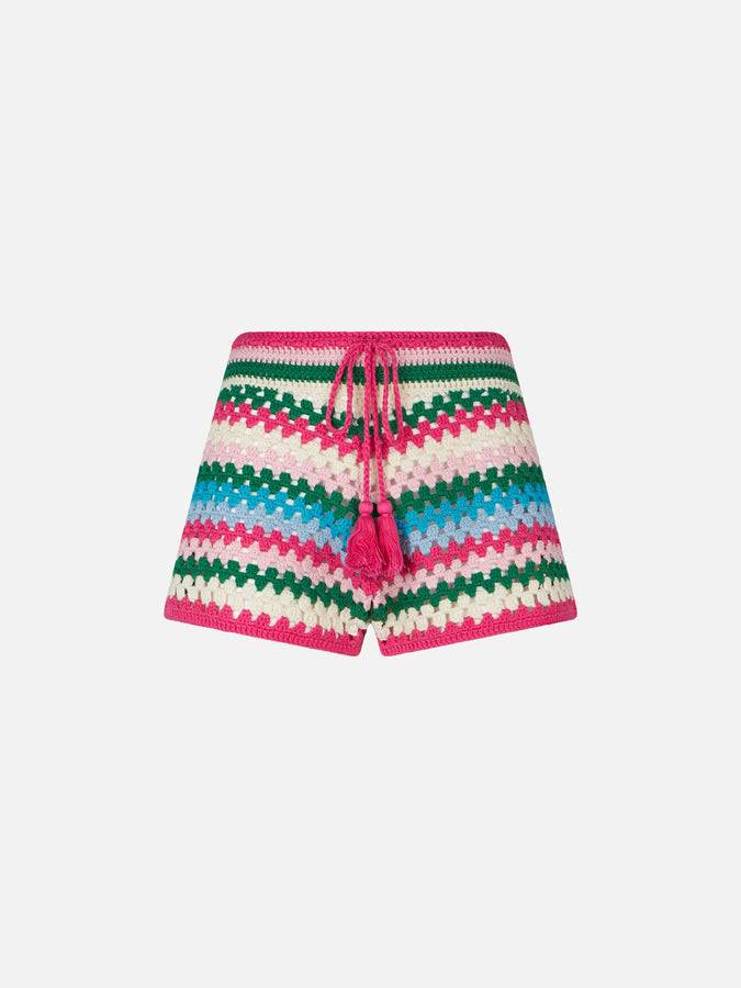 Mc2 Saint Barth Pantaloncini Multicolore All'uncinetto