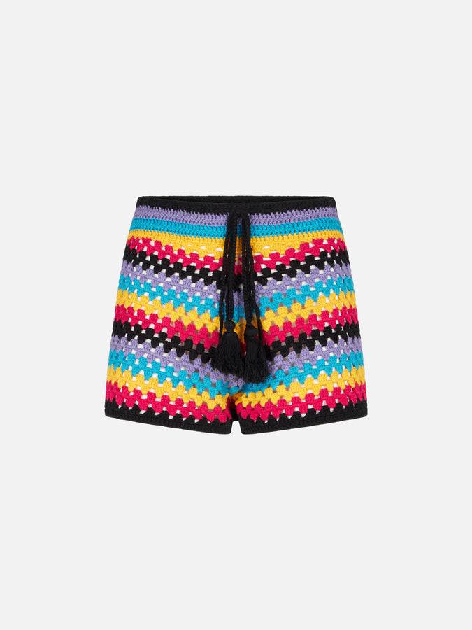 Mc2 Saint Barth Pantaloncini Multicolore All'uncinetto