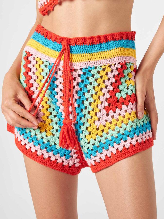 Mc2 Saint Barth Pantaloncini Multicolori All'uncinetto