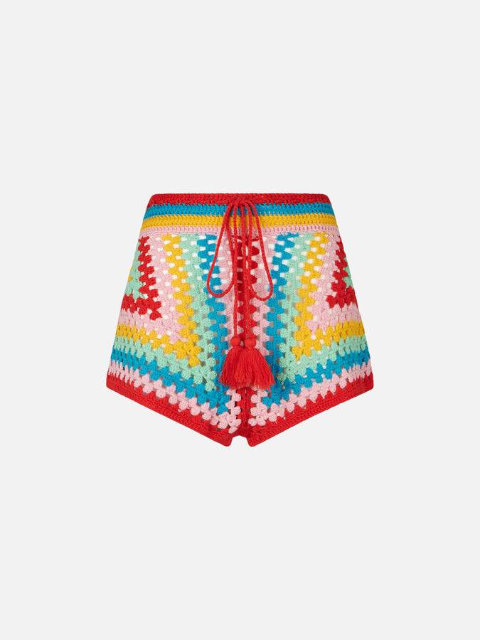 Mc2 Saint Barth Pantaloncini Multicolori All'uncinetto