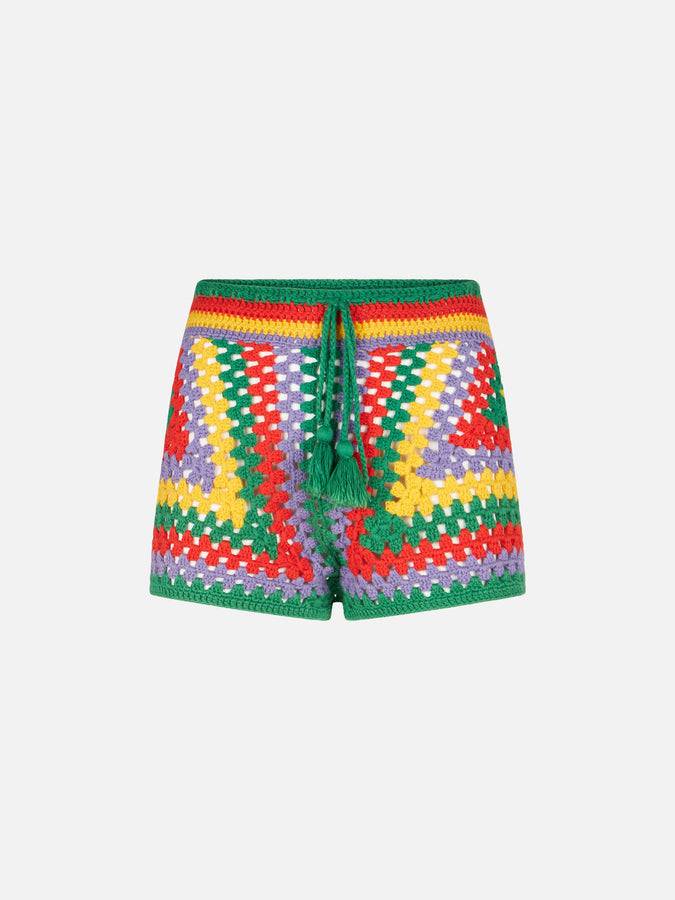 Mc2 Saint Barth Pantaloncini Multicolori All'uncinetto