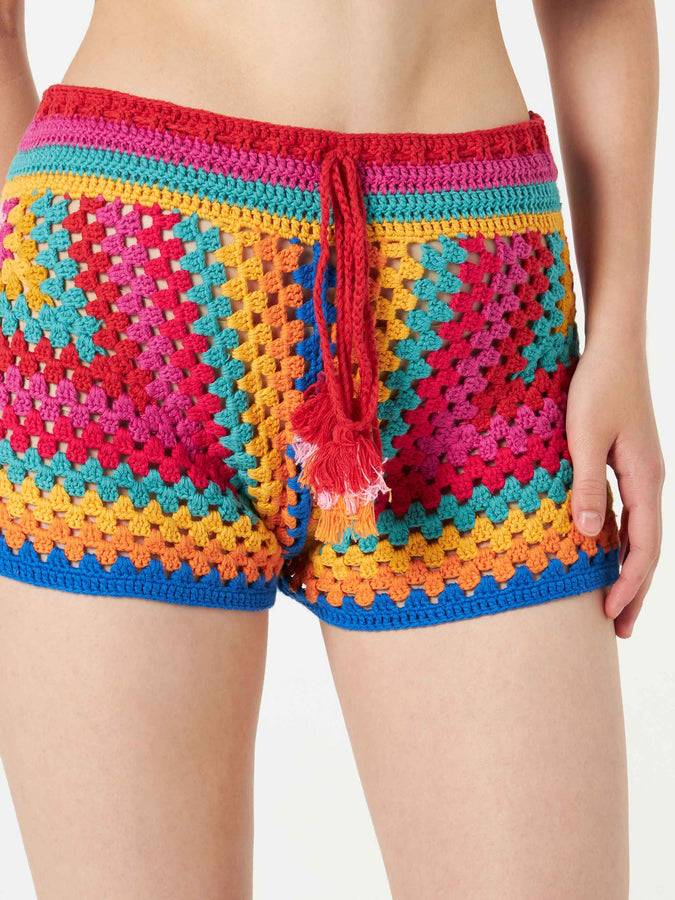 Mc2 Saint Barth Pantaloncini Multicolori All'uncinetto