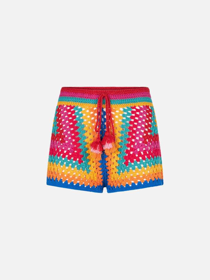 Mc2 Saint Barth Pantaloncini Multicolori All'uncinetto