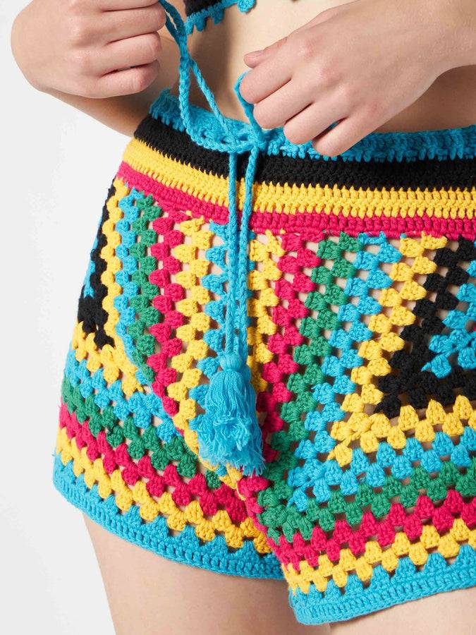 Mc2 Saint Barth Pantaloncini Multicolori All'uncinetto