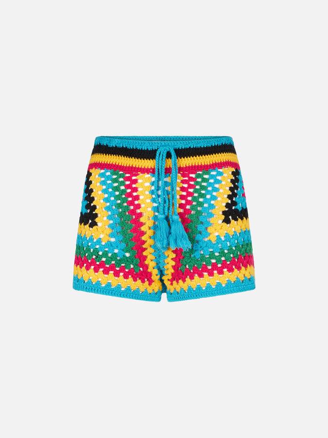 Mc2 Saint Barth Pantaloncini Multicolori All'uncinetto