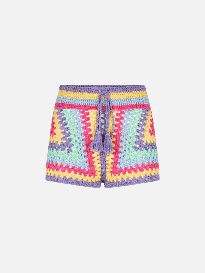 Mc2 Saint Barth Pantaloncini Multicolori All'uncinetto