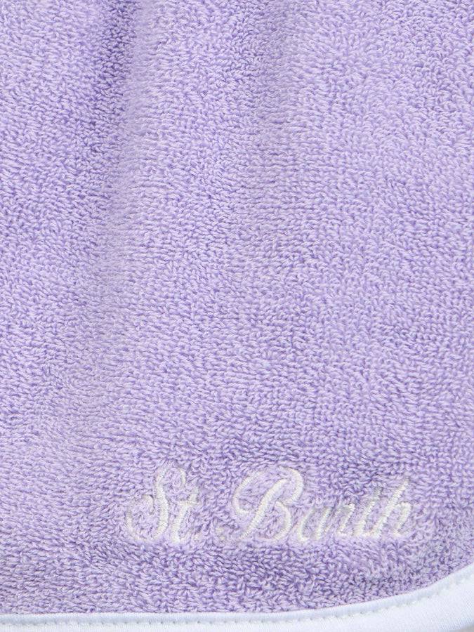 Mc2 Saint Barth Pantaloncini Pull Up Da Bambina In Spugna Lilla Curly