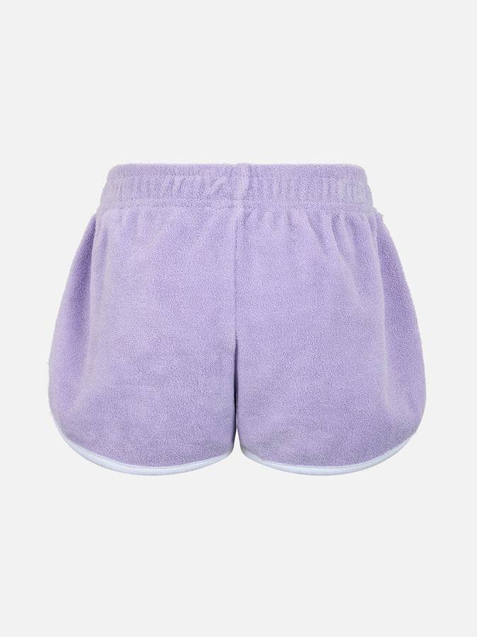 Mc2 Saint Barth Pantaloncini Pull Up Da Bambina In Spugna Lilla Curly