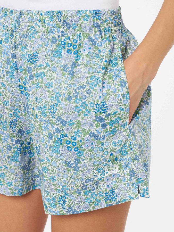 Mc2 Saint Barth Pantaloncini Pull Up Da Donna Joanna Luise In Cotone Meave | REALIZZATO CON TESSUTO LIBERTY