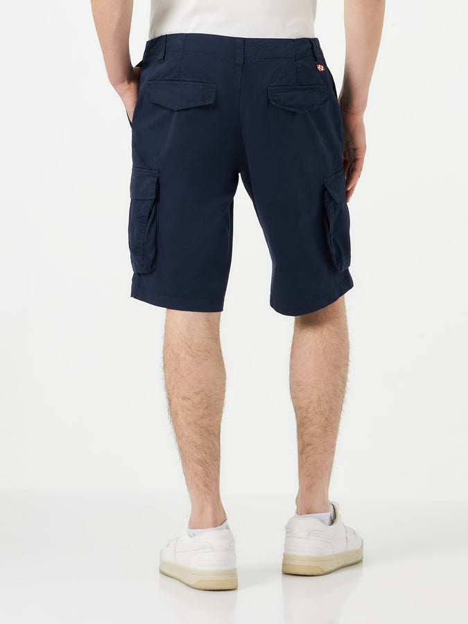 Mc2 Saint Barth Pantaloncino Cargo Da Uomo In Cotone Blu