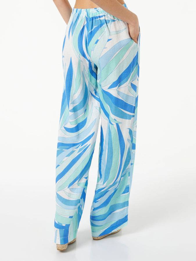 Mc2 Saint Barth Pantalone Da Donna In Lino Stampato