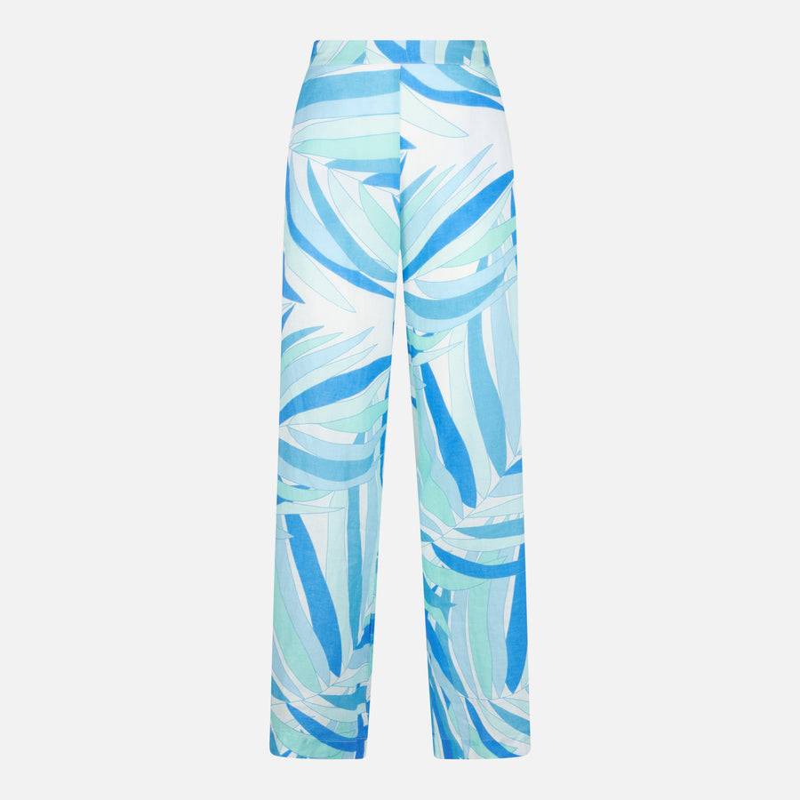 Mc2 Saint Barth Pantalone Da Donna In Lino Stampato