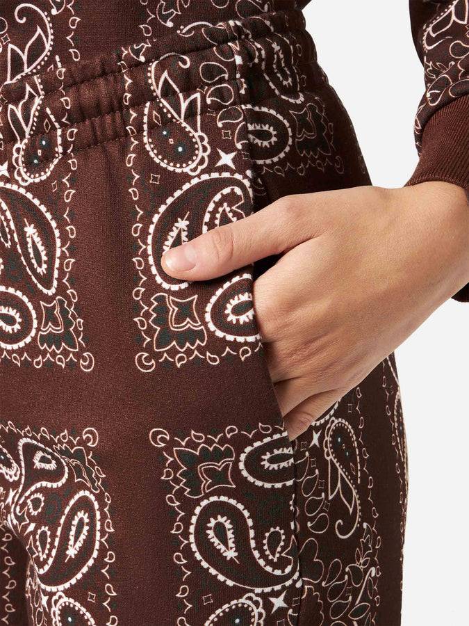 Mc2 Saint Barth Pantalone Donna In Felpa Con Stampa Bandana Marrone