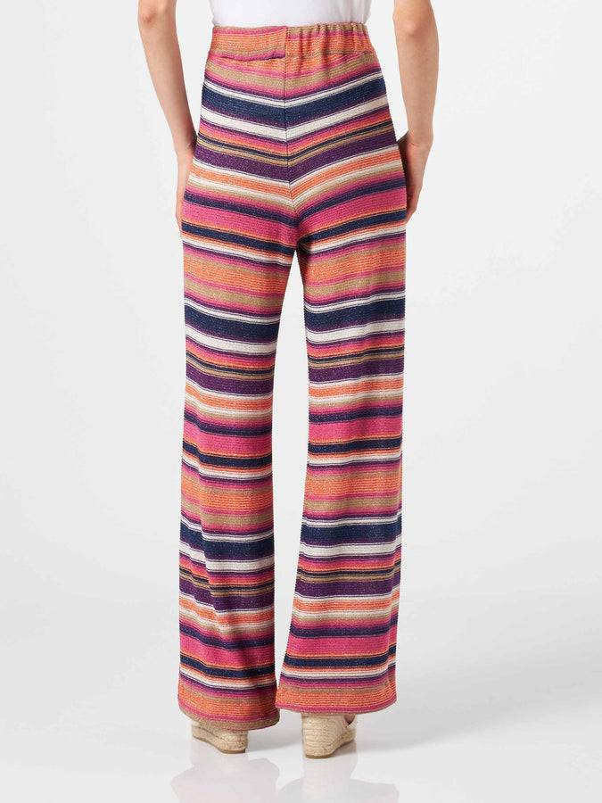Mc2 Saint Barth Pantaloni A Palazzo A Righe In Maglia