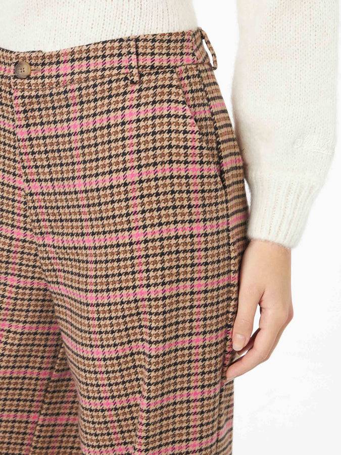 Mc2 Saint Barth Pantaloni A Palazzo Da Donna Con Stampa Pied De Poule