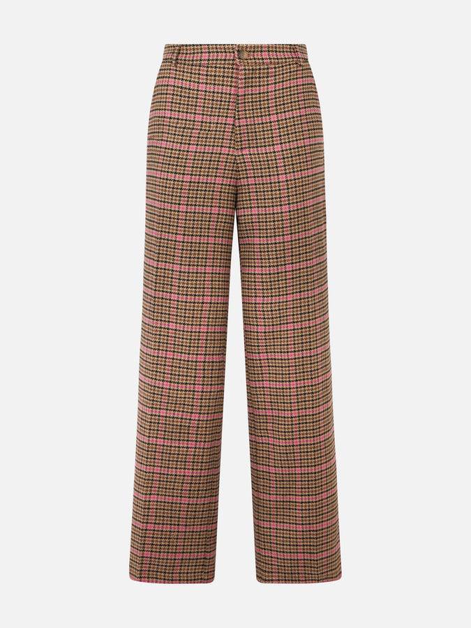 Mc2 Saint Barth Pantaloni A Palazzo Da Donna Con Stampa Pied De Poule
