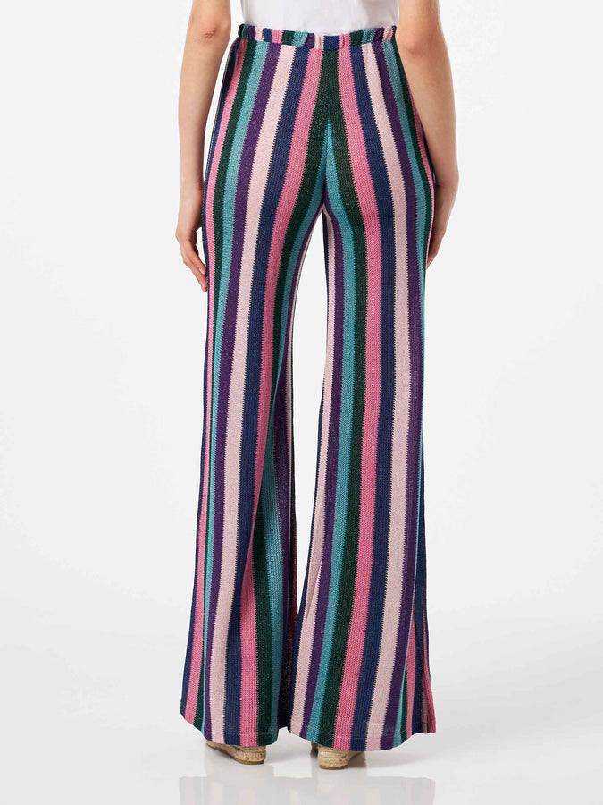 Mc2 Saint Barth Pantaloni A Palazzo In Maglia Multicolore
