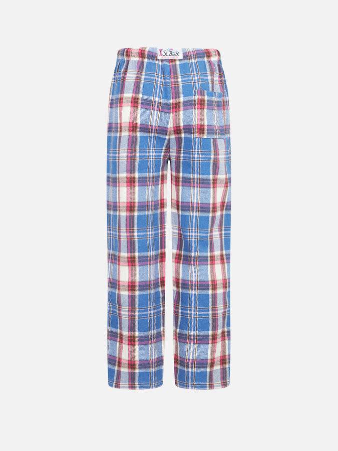 Mc2 Saint Barth Pantaloni Del Pigiama Da Bambina Con Stampa Tartan