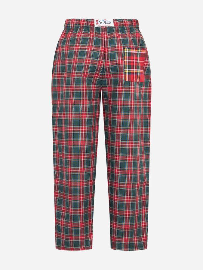 Mc2 Saint Barth Pantaloni Del Pigiama Da Bambino Con Stampa Tartan