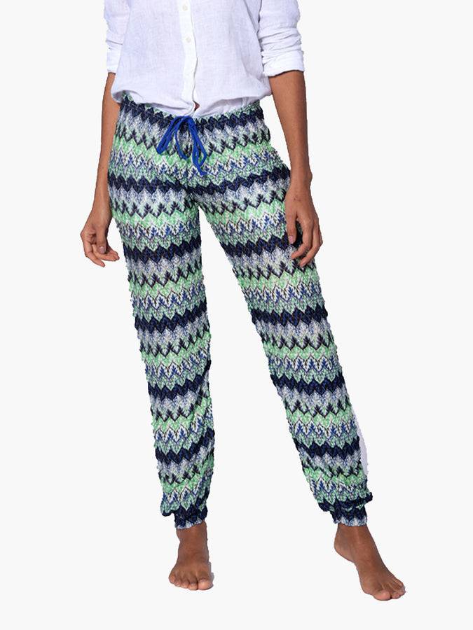 Mc2 Saint Barth Pantaloni in maglia chevron bluette multicolor