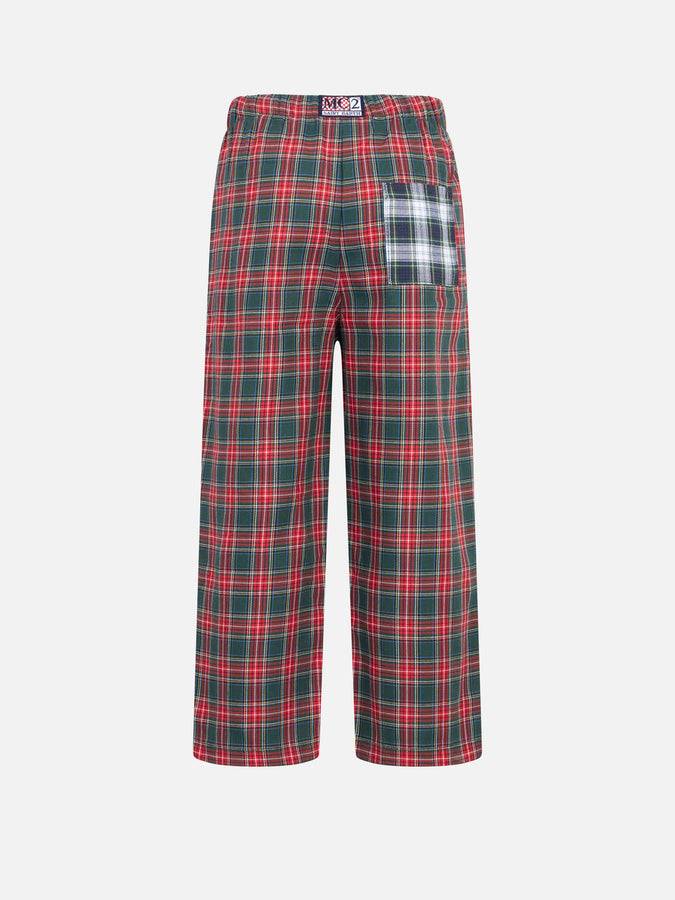 Mc2 Saint Barth Pantaloni Pigiama Da Bambina Con Stampa Tartan