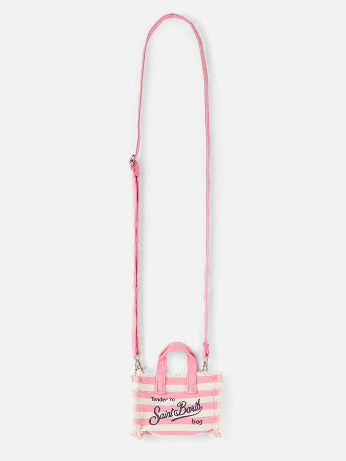 Mc2 Saint Barth Pink Striped Cotton Canvas Key Holder