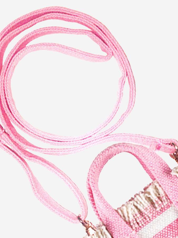 Mc2 Saint Barth Pink Striped Cotton Canvas Key Holder