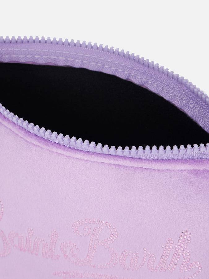 Mc2 Saint Barth Pochette Aline In Ciniglia Lilla Con Strass