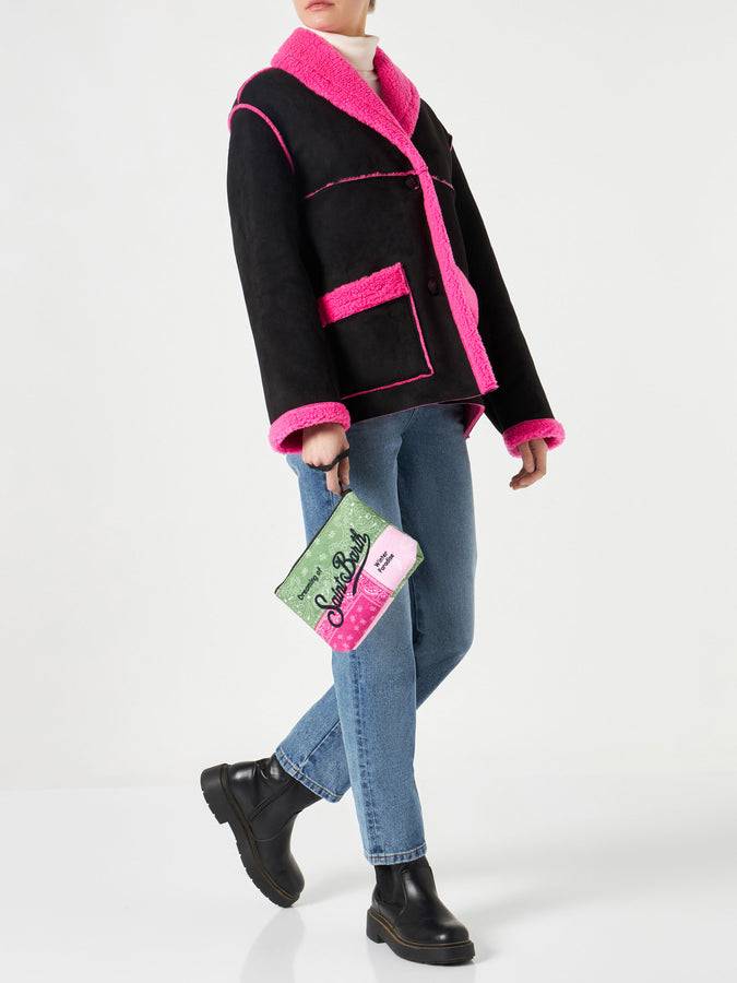 Mc2 Saint Barth Pochette Aline In Lana Con Stampa Argyle