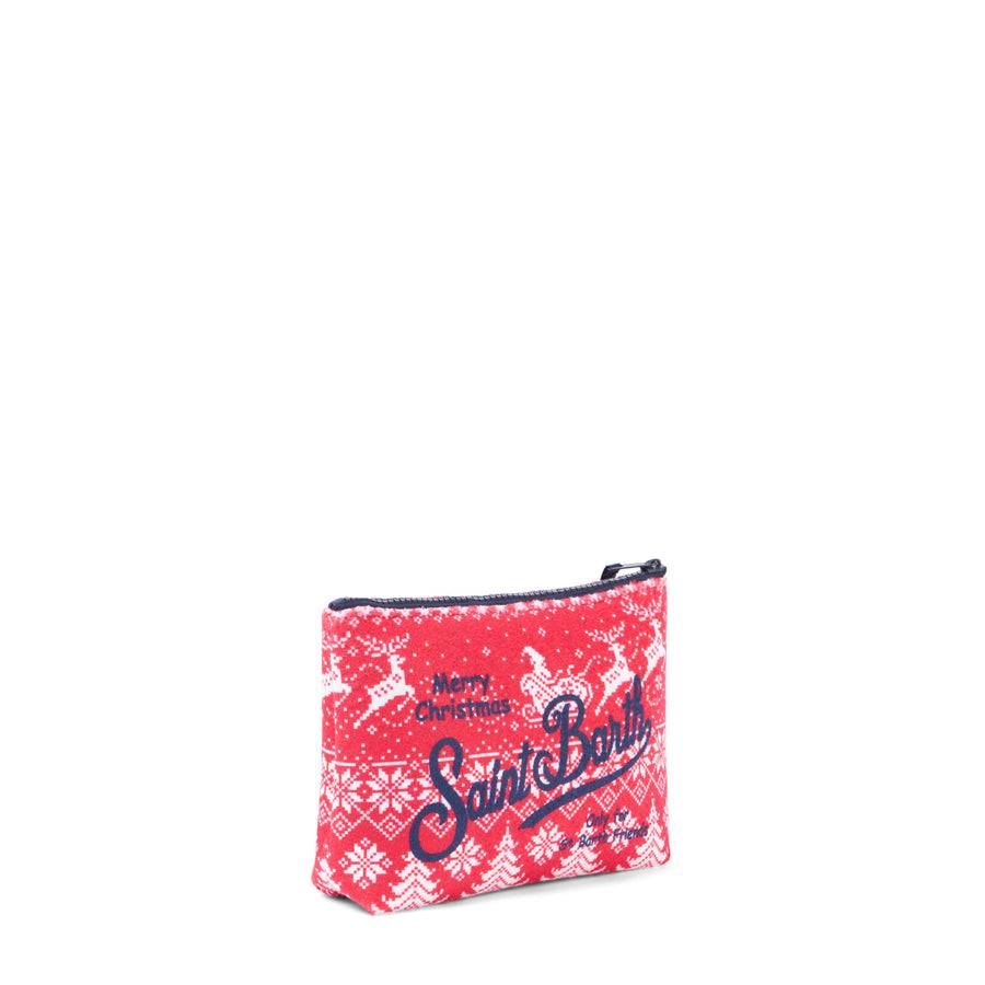 Mc2 Saint Barth Pochette Aline In Lana Con Stampa Santa Claus