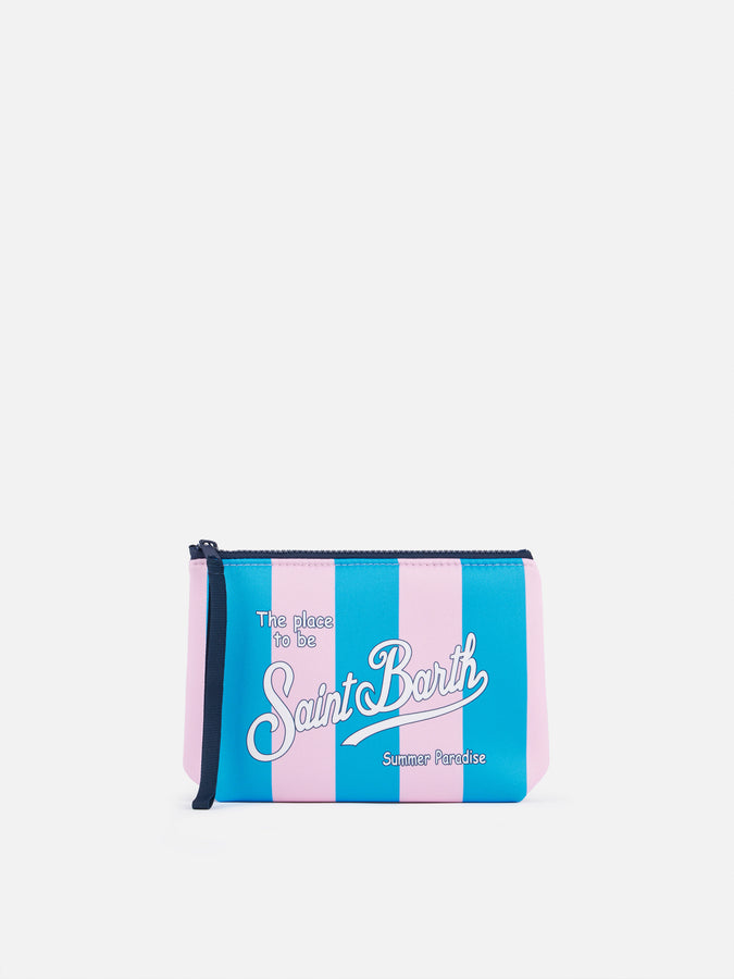 Mc2 Saint Barth Pochette Aline in scuba a righe bluette