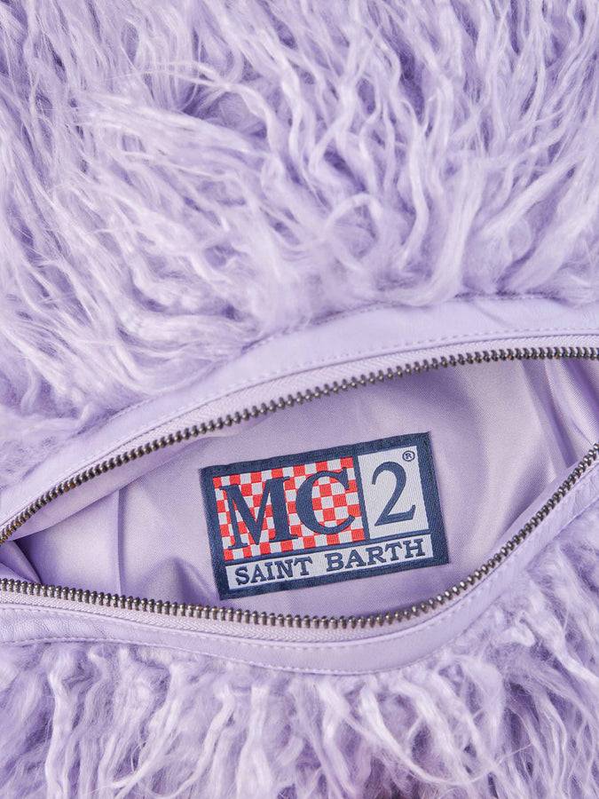 Mc2 Saint Barth Pochette Mildred In Pelo Lilla Con Ricamo Saint Barth