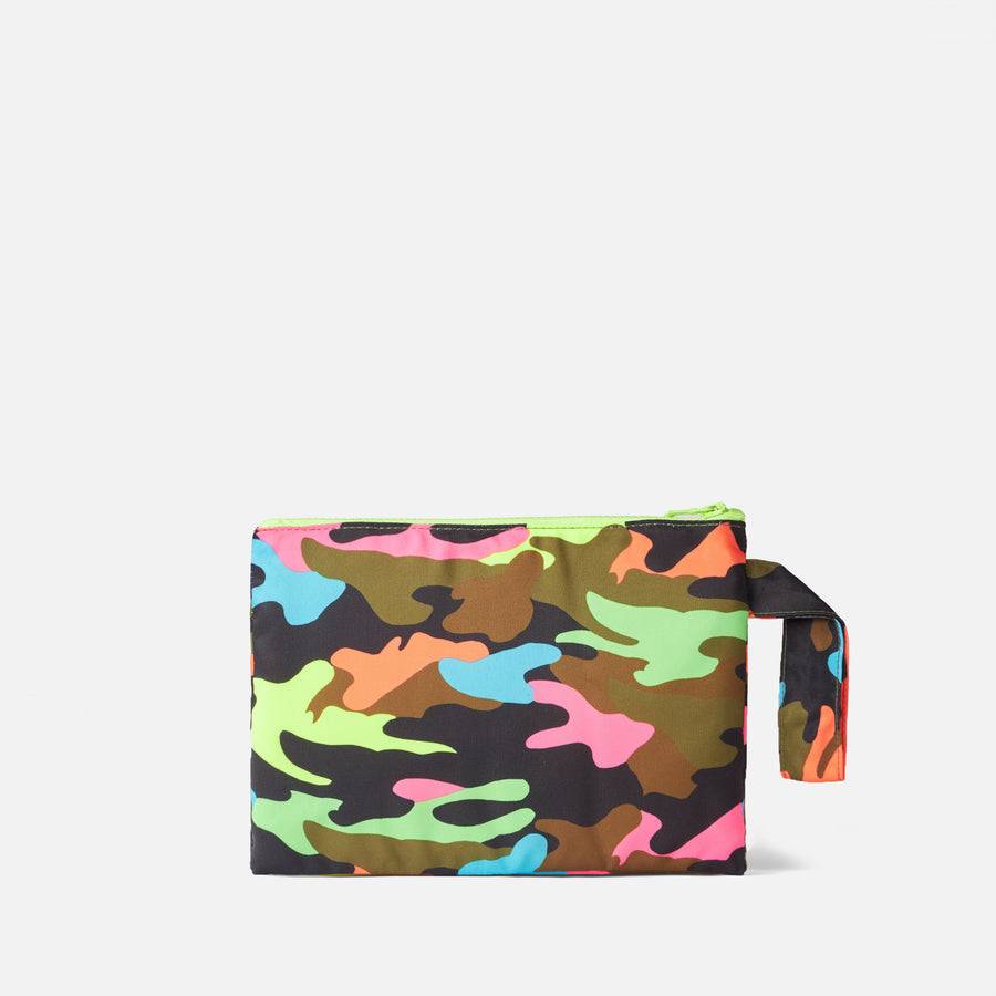 Mc2 Saint Barth Pochette Pareasy In Nylon Con Stampa Camouflage Fluo