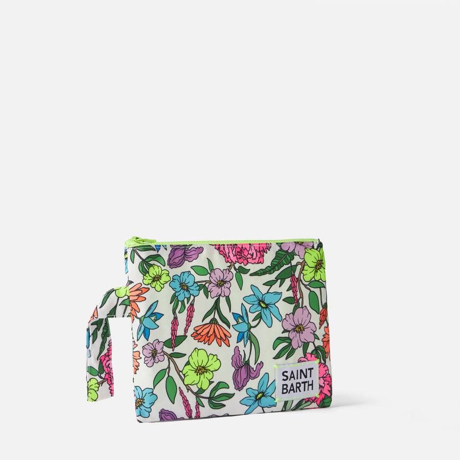 Mc2 Saint Barth Pochette Pareasy In Nylon Con Stampa Fiori