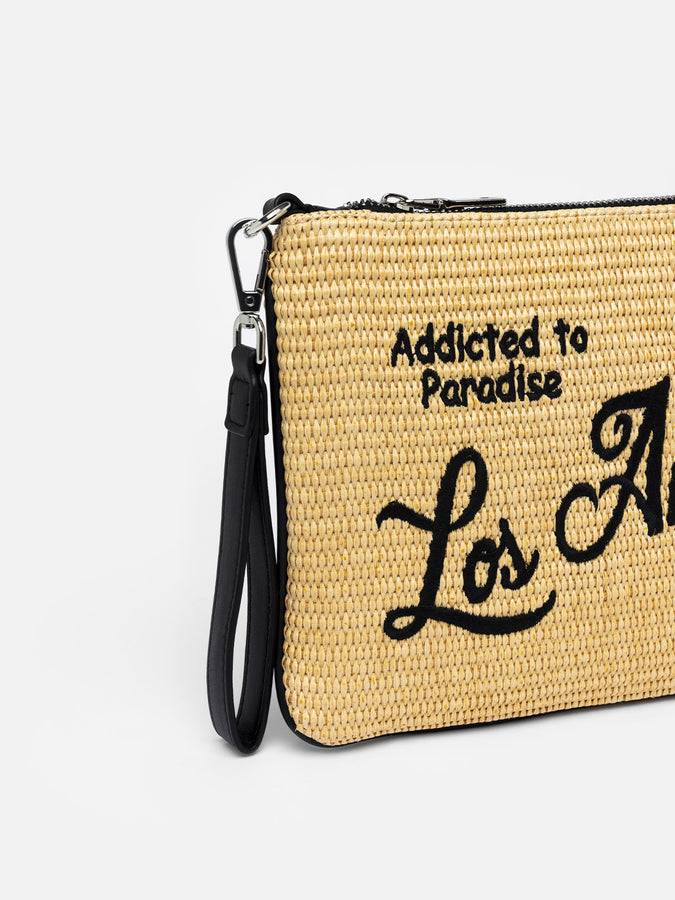 Mc2 Saint Barth Pochette Parisienne In Paglia Con Ricamo Los Angeles