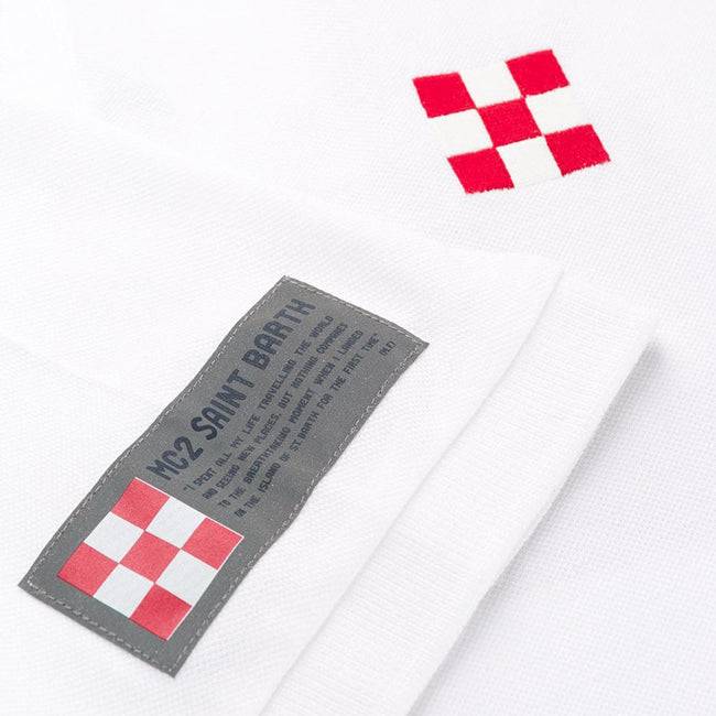 Mc2 Saint Barth Polo Da Bambino In Piquet Con Ricamo Davanti E Stampa Dietro