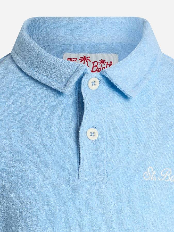 Mc2 Saint Barth Polo Da Bambino In Spugna Azzurra Jeremy Jr