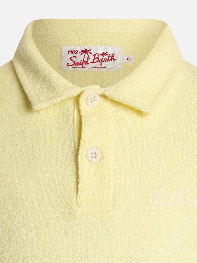 Mc2 Saint Barth Polo Da Bambino In Spugna Giallo Pallido Jeremy Jr