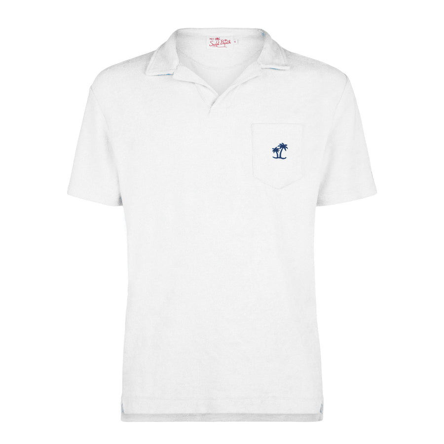 Mc2 Saint Barth Polo Da Uomo Bianca In Spugna Di Cotone
