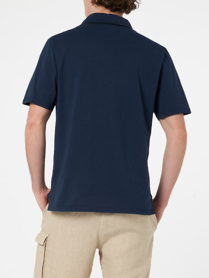 Mc2 Saint Barth Polo Da Uomo Brighton In Jersey Di Cotone Blu