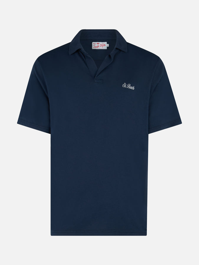 Mc2 Saint Barth Polo Da Uomo Brighton In Jersey Di Cotone Blu