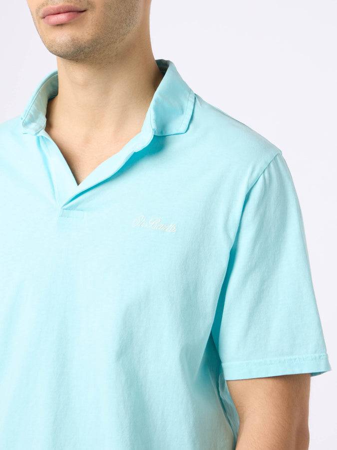 Mc2 Saint Barth Polo Da Uomo Brighton In Jersey Di Cotone Verde Acqua