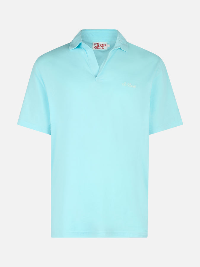 Mc2 Saint Barth Polo Da Uomo Brighton In Jersey Di Cotone Verde Acqua