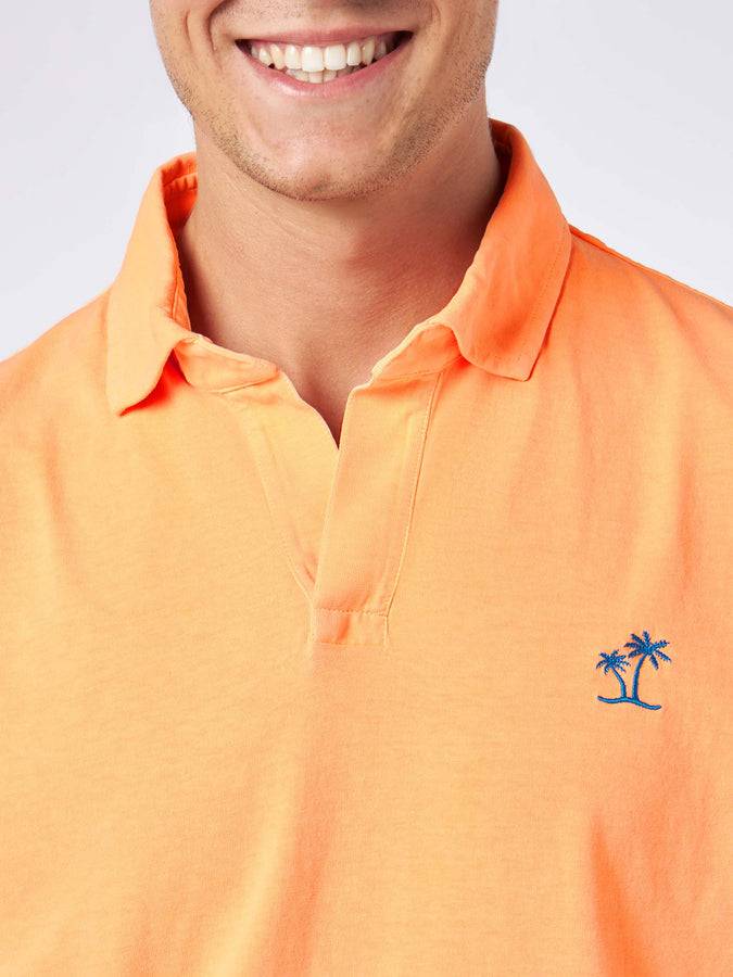 Mc2 Saint Barth Polo Da Uomo In Jersey Di Cotone Arancione