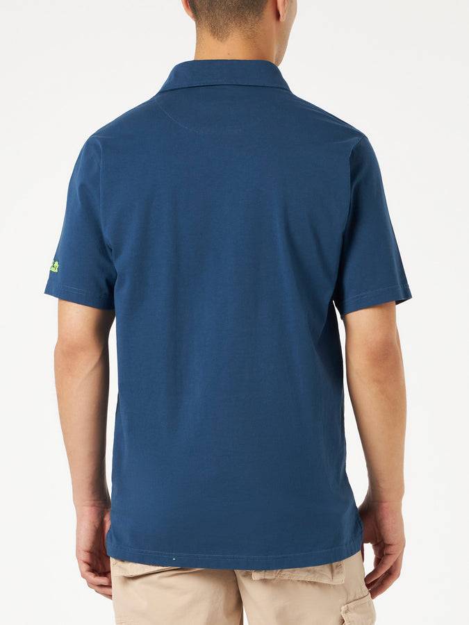 Mc2 Saint Barth Polo Da Uomo In Jersey Di Cotone Blu Navy