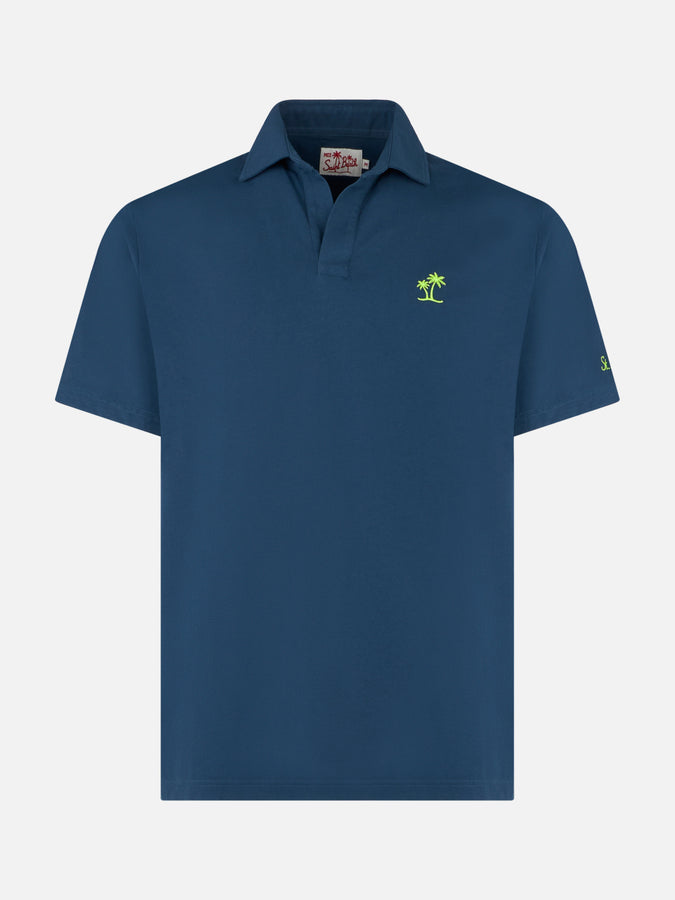 Mc2 Saint Barth Polo Da Uomo In Jersey Di Cotone Blu Navy